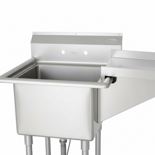 304 One-Compartment Stainless Steel Sink with Detachable Drainboard