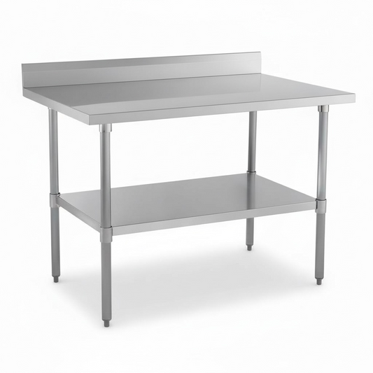 4 ft x 2ft 304 Stainless steel table with backsplash