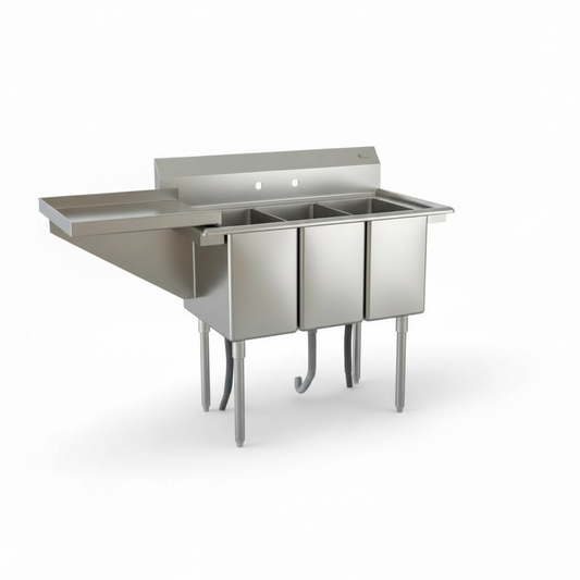 3-compartment sink with a detachable drainboards