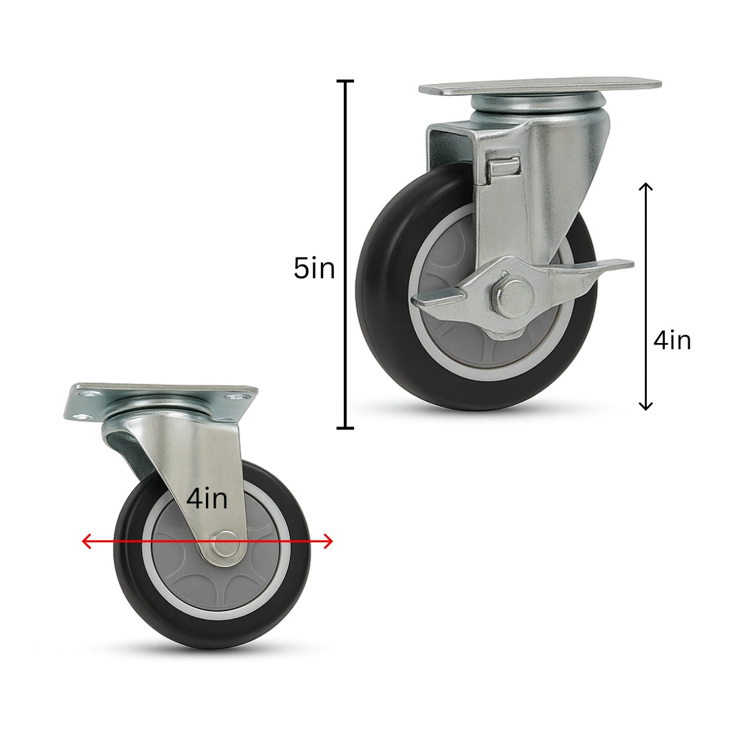 4 Inch Heavy Duty Swivel Cabinet Casters