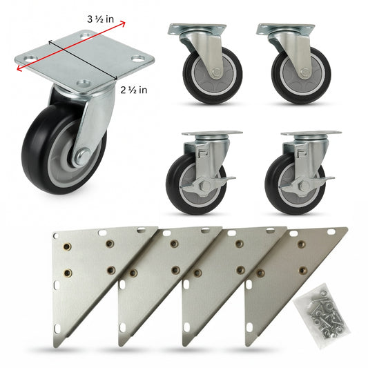 4 Inch Heavy Duty Swivel Cabinet Casters