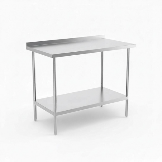 4ft x 2ft Stainless steel table with backsplash