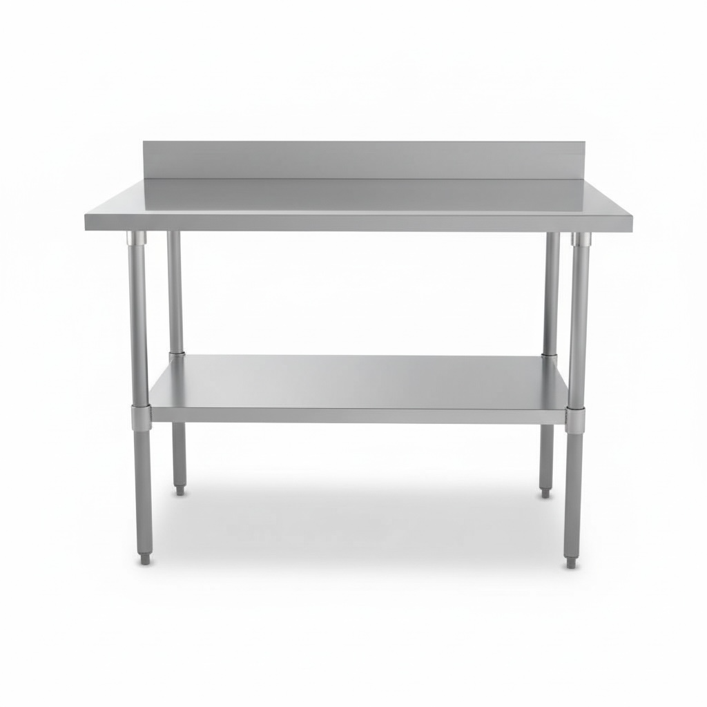 4 ft x 2ft 304 Stainless steel table with backsplash