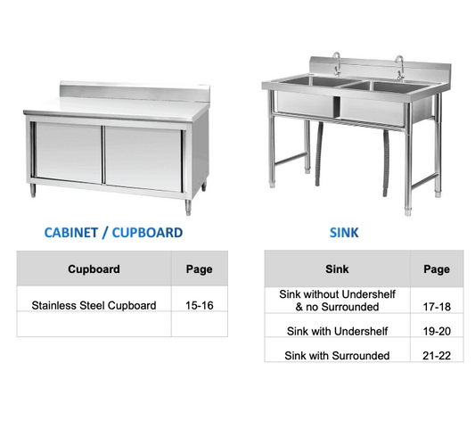 Custom work tables catalog