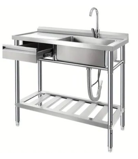 3ft Stainless Steel Sink with Drawer